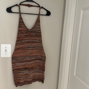 Knit mixed color mini dress!